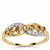 Champagne Diamonds Ring with White Diamonds in 9K Gold 0.35ct