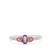 Sakaraha Pink Sapphire Ring with White Zircon in Sterling Silver 1ct