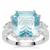 Sky Blue Topaz Ring with White Zircon in Sterling Silver 9.90cts