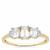 Ratanakiri, White Zircon Ring in 9K Gold 1cts