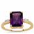 Moroccan Amethyst Ring with White Zircon in 9K Gold 2.90cts