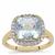 Santa Domingo Aquamarine Ring with White Zircon in 9K Gold 4.45cts