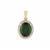 Chrome Diopside Pendant with White Diamond in 14K Gold 2.46cts
