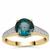 AAA Teal Kyanite Ring with White Zircon in 9K Gold 2.65cts