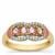  Sakaraha Pink Sapphire Ring with White Zircon in Gold Plated Sterling Silver 0.70cts