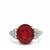 Bemainty Ruby Ring with White Zircon in 9K Gold 7.30cts