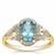 Nigerian Double Blue Aquamarine & Diamond 18K Gold Tomas Rae Ring MTGW 1ct