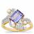 AA Tanzanite, Indonesian Seed Pearl Ring with White Zircon in 9K Gold (2.30 mm)