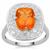 Padparadscha Topaz Ring with White Topaz in Sterling Silver 4.25cts