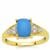 Ceruleite Ring with White Zircon in Gold Plated Sterling Silver 1.25cts