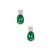 Sandawana Emerald Earrings with White Zircon in 9K Gold 1.93cts