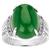 Green Jade Ring with White Topaz in Sterling Silver 11.61cts