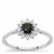 Black Diamonds Ring with White Diamonds in 9K White Gold 0.75ct