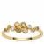 Golden Ivory, Multi Diamonds Ring in 9K Gold 0.26cts