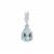 Sky Blue Topaz Pendant with Diamonds in Sterling Silver 1.25cts