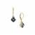 Lehrer TorusRing Arusha Blue Topaz Earrings with Diamonds in 9K Gold 4.20cts