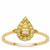 Yellow Diamonds Ring in 9K Gold 0.39cts
