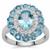 Swiss Blue Topaz Ring with White Zircon in Sterling Silver 3.65cts