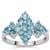 Swiss Blue Topaz Ring in Sterling Silver 1.40cts