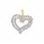 1ct Diamond Heart Pendant in 9K Gold