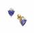AA Tanzanite Earrings with White Zircon in 9K Gold 1.90cts
