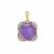 Purple Moonstone Pendant with White Zircon in 9K Gold 8.90cts
