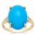 Sleeping Beauty Turquoise Ring with White Zircon in 9K Gold 7.75cts