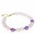 Lavender Chalcedony Bracelet with Amethyst in Gold Tone Sterling Silver 60cts