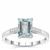 Aquamarine Ring with White Zircon in Sterling Silver 1.40cts