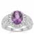 Amethyst Ring with White Zircon in Sterling Silver 2.43cts