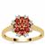 Jedi Red Spinel Ring with White Zircon in 9K Gold 0.85ct