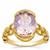 Pink Amethyst Ring in Gold Plated Sterling Silver 4.20cts