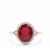 Bemainty Ruby Ring with White Zircon in 9K Gold 5.85cts