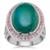 Congo Chrysocolla Ring with Nigerian Pink Sapphire in Sterling Silver 12.60cts