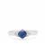 Burmese Blue Sapphire Ring with White Zircon in Sterling Silver 0.90ct