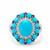 Sleeping Beauty Turquoise, Thai Sapphire Ring with White Zircon in Sterling Silver 4.45cts