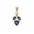 AA Tanzanite Pendant with White Zircon in 9K Gold 1.30cts