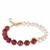 Freshwater Cultured Pearl with Strawberry Quartz Bracelet in Gold Tone Sterling Silver 