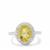 Golden Fluorite Ring with White Zircon in Sterling Silver 3.35cts