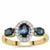 Blue Sapphire Ring with White Zircon in 9K Gold 1.65cts