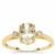 Champagne Danburite Ring with White Zircon in 9K Gold 1.30cts
