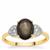 Black Star Sapphire Ring with White Zircon in 9K Gold 3cts