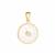 Mother of Pearl Pendant with White Zircon in Gold Tone Sterling Silver (17.50mm)