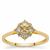 Golden Ivory Diamond Ring in 9K Gold 0.57ct