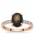 Black Star Sapphire Ring with White Zircon in 9K Rose Gold 2.95cts