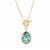 Paua T Bar Necklace in Gold Tone Sterling Silver (15x20mm)