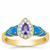 Tanzanite Ring with White Zircon in Gold Plated Sterling Silver 0.35ct