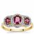 Comeria Garnet Ring with White Zircon in 9K Gold 1.40cts