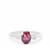 Bharat Star Ruby Ring with White Zircon in Sterling Silver 2.48cts