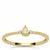 Natural Yellow Diamond Ring with White Diamonds in 9K Gold 0.17ct